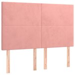 vidaXL Sommier à lattes de lit avec matelas Rose 140x200 cm Velours