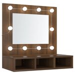 vidaXL Armoire à miroir avec LED Chêne marron 60x31 5x62 cm