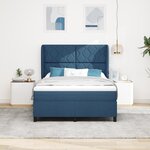 vidaXL Lit ressort bleu avec matelas  140 x 200 cm en tissu.
