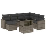 vidaXL Salon de jardin 8 Pièces avec coussins gris résine tressée