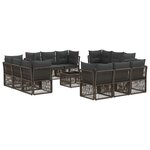 vidaXL Ensemble de canapé de jardin 13 Pièces Gris polyrotin