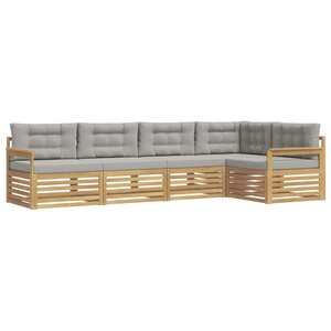 vidaXL Ensemble de canapés d'extérieur 6 pc Blanc et gris clair
