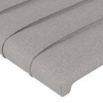vidaXL Tête de lit avec oreilles Gris clair 147x16x118/128 cm Tissu