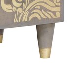 vidaXL Haut Armoire Gris et or 60 x 33 x 100 cm Bois de mangue massif