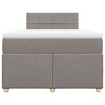 vidaXL Sommier à lattes de lit avec matelas Taupe 120x200 cm Tissu