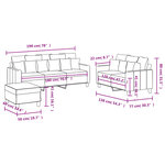 vidaXL Ensemble de canapés 3 Pièces avec coussins Marron Tissu