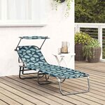 vidaXL Chaise longue pliante Multicolore 190 x 57 x 81 cm oxford
