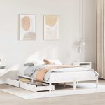 vidaXL Cadre de lit sans matelas blanc 120x190 cm bois de pin massif