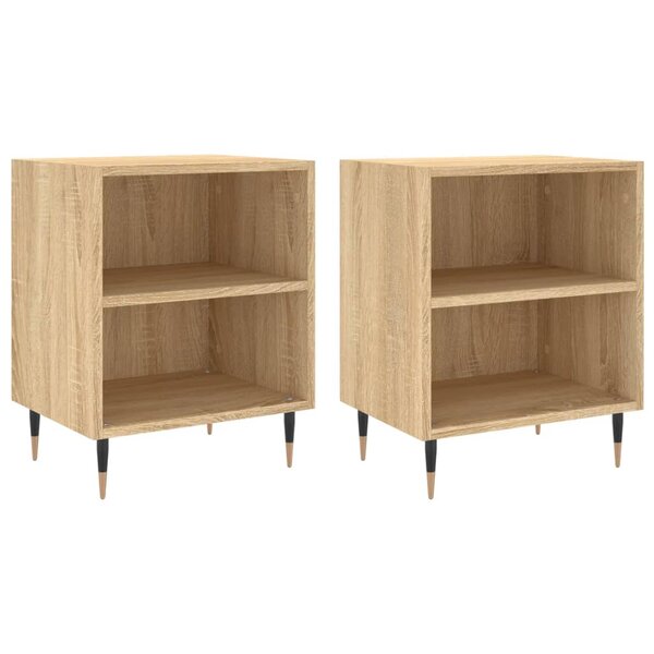 vidaXL Tables de chevet 2Pièces chêne sonoma 40x30x50cm bois d'ingénierie