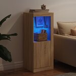 vidaXL Buffet avec lumières LED chêne sonoma 41x37x100 cm