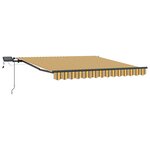 vidaXL Auvent rétractable manuel avec rayures multicolores LED 350x250 cm