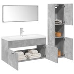 vidaXL Ensemble de meubles de salle de bain 4 Pièces gris béton