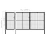 vidaXL Portail de jardin Acier 400 x 150 cm Anthracite