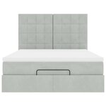 vidaXL Cadre de lit ottoman et matelas gris clair 140x190 velours