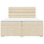 vidaXL Sommier à lattes de lit avec matelas Crème 200x200 cm Tissu