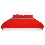 vidaXL Couvre-lit matelassé double-face Rouge et gris 220x240 cm