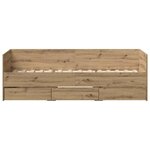 vidaXL Lit d'appoint Chêne artisanal 90 x 190 cm Bois d'ingénierie