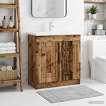 vidaXL Armoire sous évier de salle de bain Bois ancien