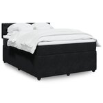 vidaXL Sommier à lattes de lit avec matelas Noir 140x200 cm Velours