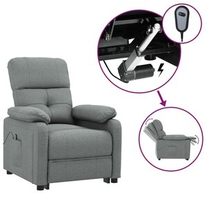 vidaXL Fauteuil inclinable électrique Gris foncé Tissu