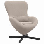 vidaXL Fauteuil œuf Gris clair 63 x 73 x 90 cm tissu