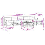 vidaXL Salon de jardin 7 Pièces avec coussins bois massif