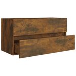 vidaXL Armoire de lavabo Chêne fumé 90x38 5x45 cm Bois d'ingénierie
