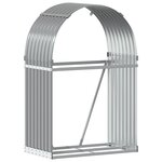 vidaXL Porte-bûches gris clair 80x45x120 cm acier galvanisé