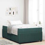 vidaXL Cadre de lit avec matelas Vert foncé 120 x 190 cm Velours