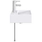 vidaXL Lavabo avec robinet et évacuation Chrome 39 x 30 5 x 12 5 cm
