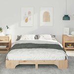 vidaXL Cadre de lit surélevé Marron 140 x 220 cm Bois massif en pin
