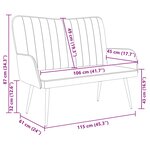 vidaXL Sofa 2 places Turquoise 115 x 61 x 87 cm Velours