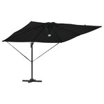 vidaXL Parasol Déporté Roma avec LEDs Noir 286x285x270 cm Aluminium