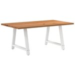 vidaXL Table à manger marron clair bois de chêne massif rectangulaire