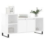 vidaXL Meuble TV Blanc brillant 100x35x55 cm Bois d'ingénierie