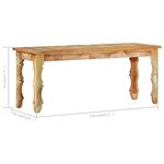 vidaXL Banc 110 x 35 x 45 cm Bois de récupération massif
