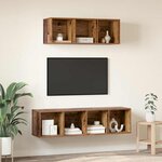 vidaXL Ensemble de meubles TV 2 Pièces Bois ancien 37 x 37 x 142.5 cm