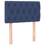 vidaXL Sommier à lattes de lit avec matelas et LED Bleu 80x200cm Tissu
