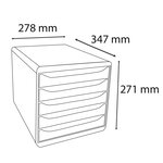 Module De Classement Big Box Plus 5 Tiroirs Iderama - Bleu Royal Brillant - Exacompta