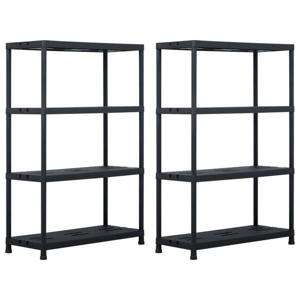 vidaXL Étagères de rangement 2 Pièces Noir 220 kg 90x40x138 cm Plastique