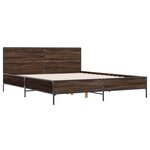 vidaXL Cadre de lit chêne marron 140x190 cm bois d'ingénierie et métal