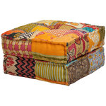 vidaXL Pouf modulaire à 2 places Patchwork Tissu