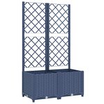 vidaXL Jardinière de jardin avec treillis Bleu Gris 80x40x136 cm PP