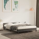 vidaXL Cadre de lit avec tête de lit Gris foncé 140x190 cm Velours