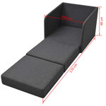 vidaXL Fauteuil convertible gris foncé tissu