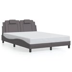 vidaXL Cadre de lit avec LED sans matelas gris 140x200 cm