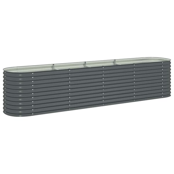 vidaXL Lit surélevé de jardin 400x80x81 cm Acier galvanisé Gris