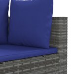 vidaXL Salon de jardin 5 Pièces avec coussins gris résine tressée