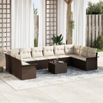 vidaXL Ensemble de Canapés de Jardin 10 pièces avec Coussins Gris Poly Rotin