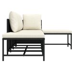 vidaXL Salon de jardin 5 Pièces avec coussins Noir Résine tressée